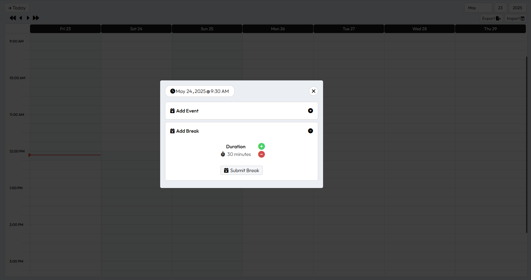 Add break interface