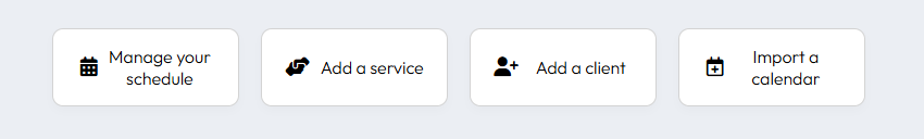 Quick actions menu