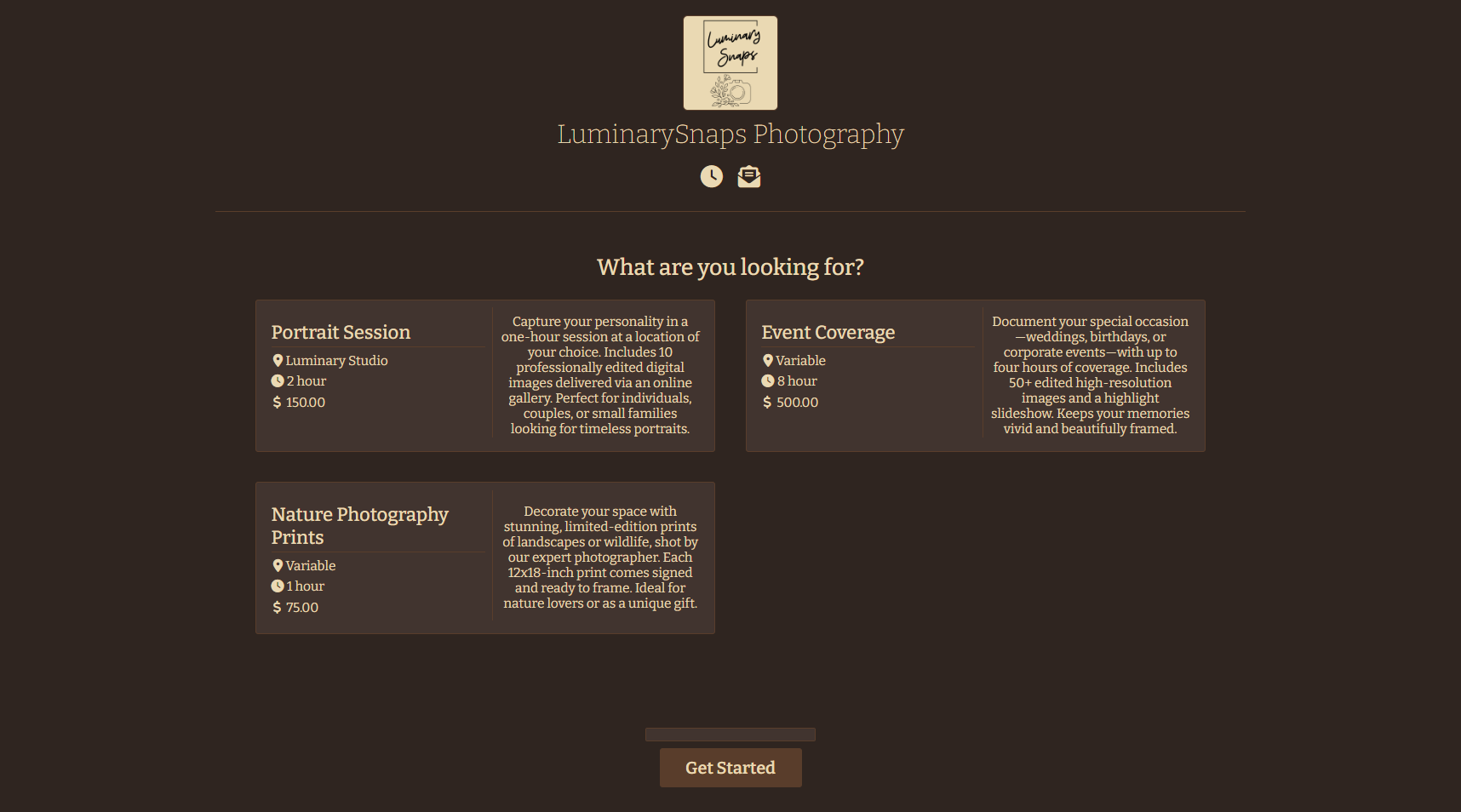 Photographer scheduling